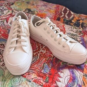 White Leather Converse Sneakers